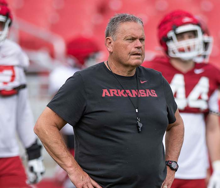 Sam Pittman-Spring Practice